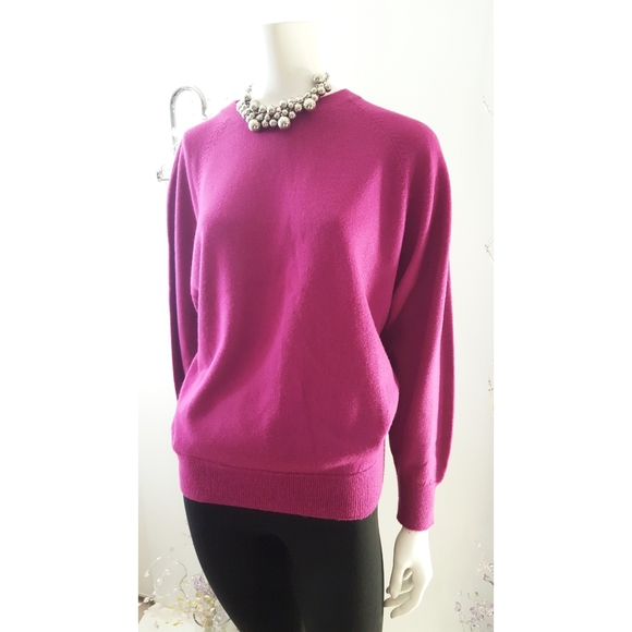 🔖Fuchsia |Crew Neck|Long Sleeve|Lightweight Knit Top - Picture 3 of 8